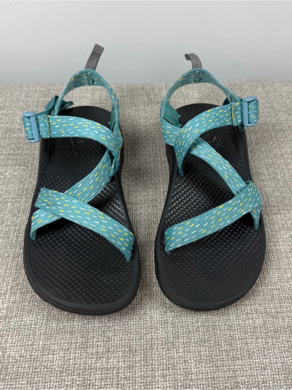 CHACO KID'S Z/1 ECOTREAD SANDALS Clip Aqua Teal Strappy Outdoors Hiking Size 5